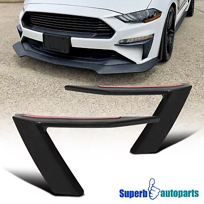 Fits 2018-2022 Ford Mustang GT Front Bumper Lip Spoiler Canards Spats Pair • $59.98