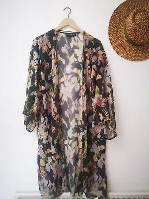 £10 • Buy Black Floral Kimono By Topshop Size 12 Excellent Condition
