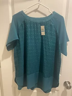 NWT Women’s Van Heusen Blue/Green Sheer Blouse Size XL • $9.90