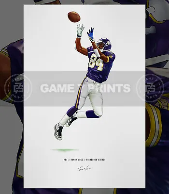 Randy Moss Minnesota Vikings Football Rookie Illustrated Print Poster Art • $19