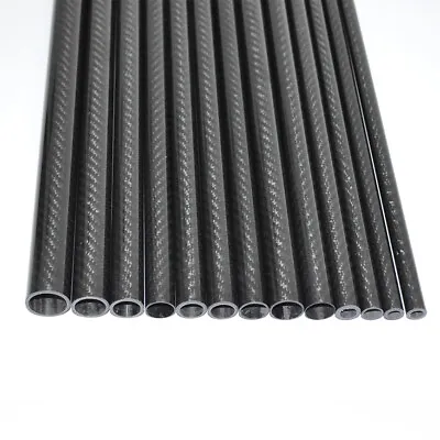 OD25mm X ID22mm X 500mm Carbon Fiber Tube Roll Wrapped 3K Glossy Helicopter Rod • £16.66