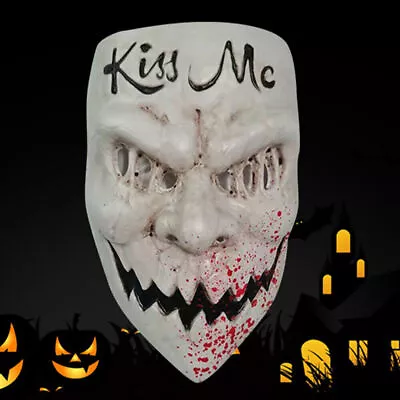 The Purge Kiss Me Face Mask Horror Carnival Costume Cosplay Dress Up Party Prop • $16.14