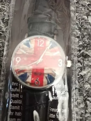 Eiger Wristwatch Union Jack Flag Design With Faux Leather Strap BNIP • £14.50