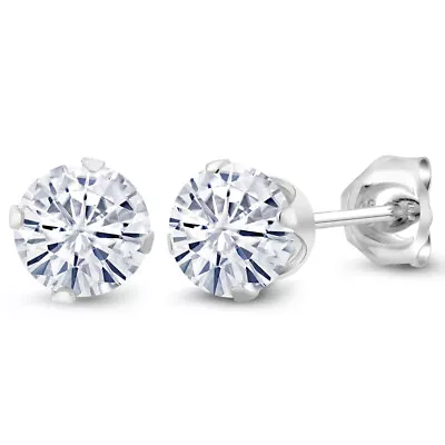 925 Sterling Silver Forever Classic Moissanite From Charles & Colvard Stud • $77.99