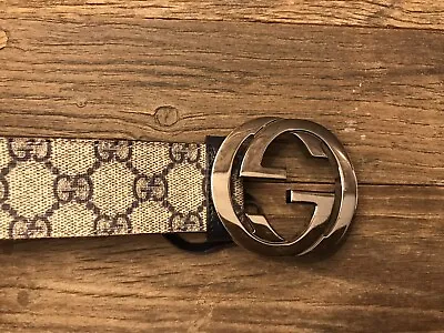Gucci Interlocking G Belt GG Canvas And Blue Leather Large 100 • £130