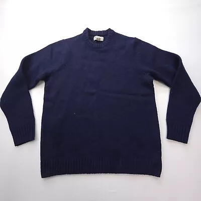 Duluth Trading 100% Shetland Wool Sweater Mens XLT Tall Blue Heavyweight Warm • $34.99