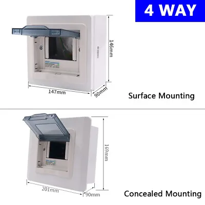 4-36 Way Consumer Unit Distribution Enclosure Surface / Concealed Mount Fuse Box • $229.55