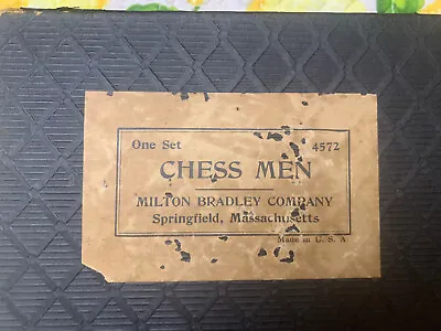 $14.99 • Buy Vintage CHESS MEN #4572 Game By Milton Bradley Springfield Massachusetts 1940's