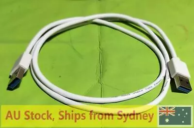 $4.86 • Buy White USB 3.0 Data Type A Male To Male 1m 1 Metre Cable,ok For Mining Riser Card