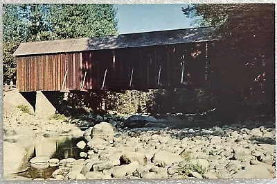 Covered Bridge Wawona Yosemite National Park Mariposa County CA Postcard Vintage • $13.02