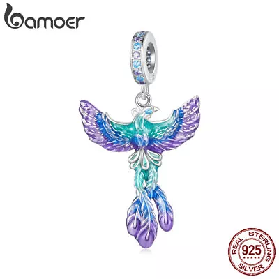 Bamoer 925 Sterling Silver Phoenix CZ Necklace Pendant Bracelet Charm Bead Gifts • $15.08