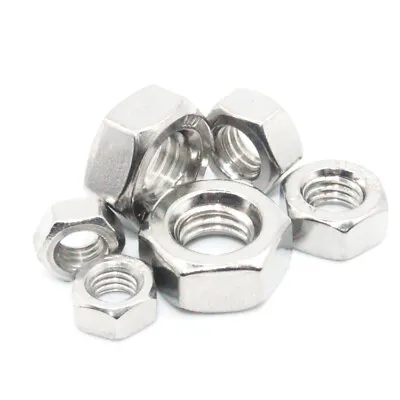 M8 Hex Full Nut Hexagon Nuts Hex Nut Stainless Steel A2-70 304 Din 934 • £0.99