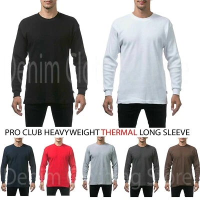 New PROCLUB Men's Heavyweight THERMAL Top Long Sleeve Shirts Waffle Solid S-5XL • $18.99