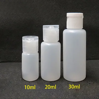 10pcs 10/20/30ML Plastic Sample Vial PE Flip Cap Bottle Liquid Makeup Container • $6.20