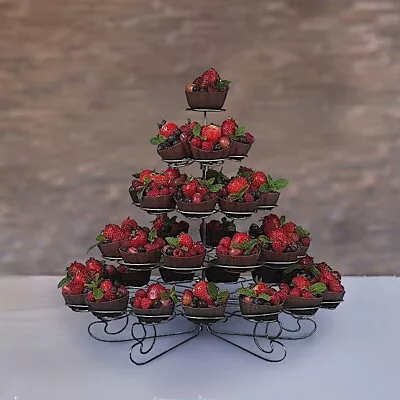 15  Silver 5 Tier Metal CUPCAKE HOLDER Dessert Stand Wedding Party Decorations • $29.91