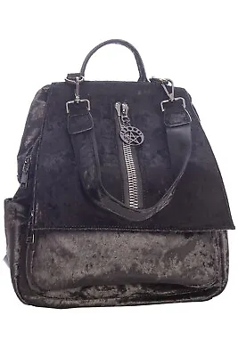 £39.99 • Buy Black Gothic Punk Emo Witch Occult Velvet Rucksack Backpack Bag BANNED Apparel