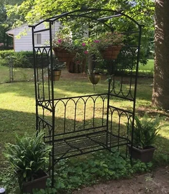 Outdoor Trellis Metal Garden Arbor Arch Bench Lattice Plant Pot Vine Flower Grow • $120.64