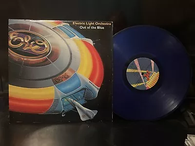 Electric Light Orchectra ELO - OUT OF THE BLUE UK Blue Vinyl 2XLP 1977 • $50