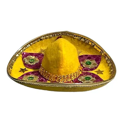 Salazar Mini Sombrerito Mariachi Hat Decor Mexico Fiesta Souvenir Yellow New • $14.97