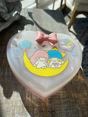 Vintage Hello Kitty Little Twin Stars Heart Shaped Plastic Box • $65