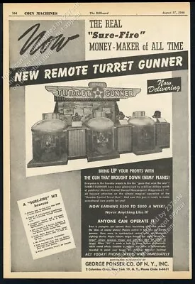 1946 Remote Turret Gunner Amusement Park Arcade Machine Photo Vintage Print Ad • $9.99