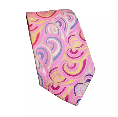 Duchamp London Wow! Stunning Pink & Multicolor 'swirling Paisley' Tie Freepost • $71.73