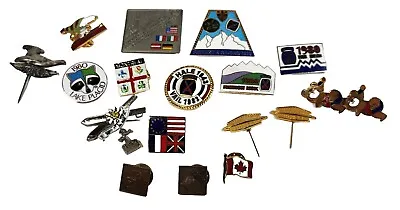 Vintage Military Boy Scouts Wolf Bobcat Snoopy Lapel Hat Travel Pins Lot Of 18 • $15.99