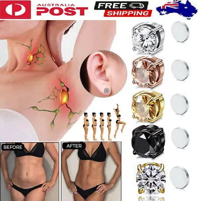 $4.96 • Buy 5 Pairs Lymphvity Magnetherapy Earrings Non-Piercing Magnetic Studs Weight Loss