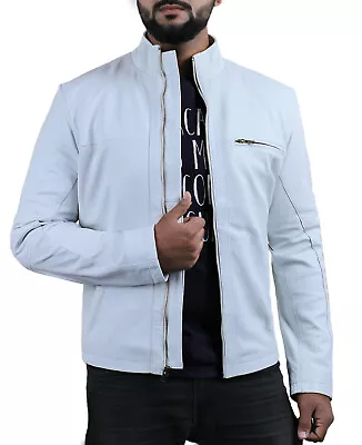 Laverapelle Men's Genuine Lambskin Leather Jacket (White Small) - 1501135 • $49.99