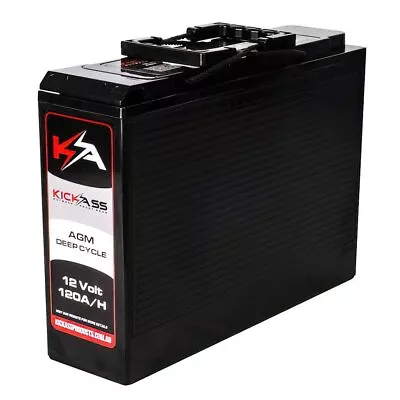 KickAss Slimline 12V 120Ah Deep Cycle AGM Dual Battery • $229.95