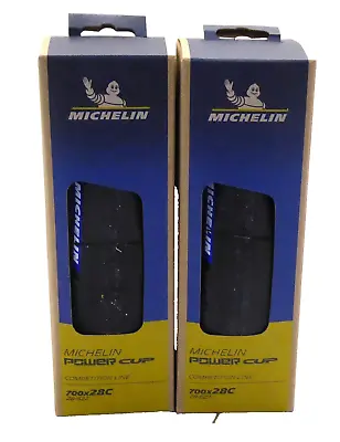 Michelin Power Cup Tire 700 X 28 Clincher X-RACE Folding Aramid Black PAIR • $122.95