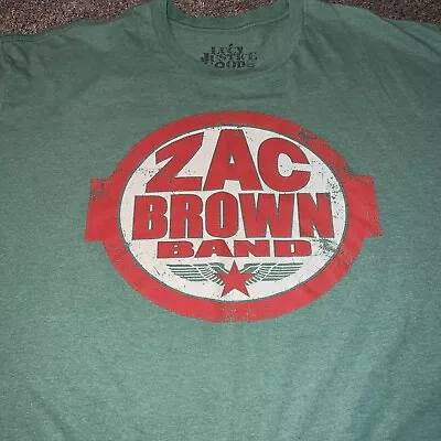 Zac Brown Band Great American Road Trip 2014 Tour Band Tshirt Green Size XXL • $21.99