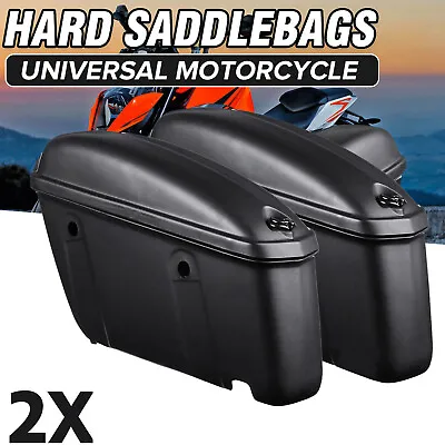 22L Pair Universal Motorcycle Hard Trunk Saddlebags Saddle Bags Side Box Rear • $70.80