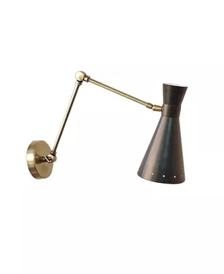 1 Light Curved Arm Modern Wall Sconce Mid Century Brass Wall Fixture A9 • $179.10