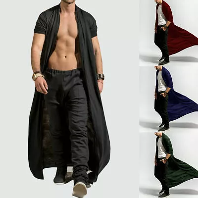 Full Length Adult Men Baggy Casual Coat Cape Loose Long Cardigan Cloak Tops New • $32.03