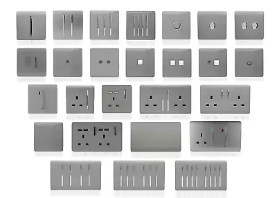 Trendi Switch Light Grey Designer Lightswitches Plug Sockets Fused Spurs TV • £6.95