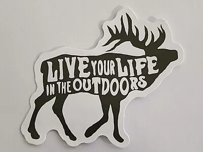 Live Your Life In The Outdoors Elk Silhouette Sticker Decal Cool Embellishment • $2.32