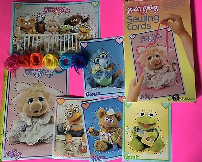 Vintage 1984 Muppet Babies Sewing Lacing Cards Colorforms Learn To Sew Lace 80s • $12