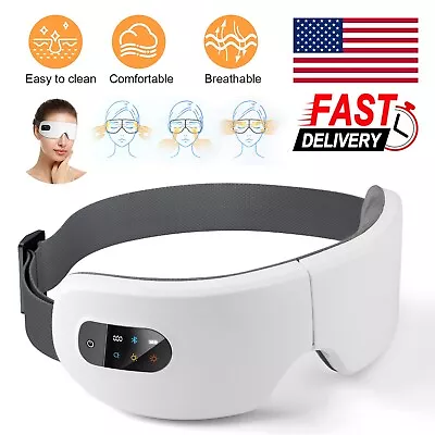 Electric Eye Massager Magnetic Heated Eye Mask With Music Pain Relieve Relaxing • $32.95