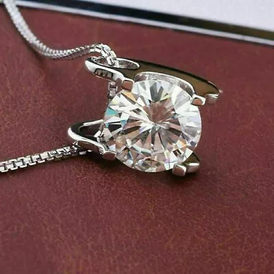 2Ct Round VVS1 Diamond Solitaire Pendant Women Necklace 14K White Gold Finish • $50