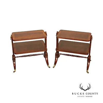 Baker Furniture English Regency Style Pair Of Mahogany Side Tables • $1895