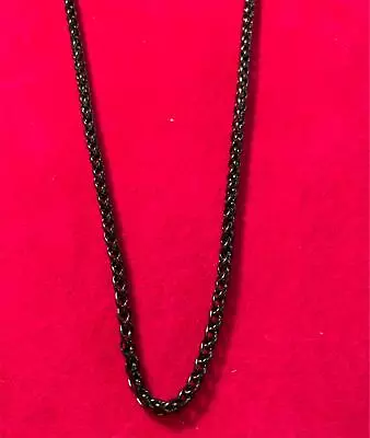 16 -60  Men Women 3mm   Stainless Steel Black Plated Braided Wheat  Necklace • $9.60