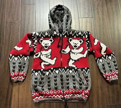 Grateful Dead Sweater Adult S Zip Up Jacket Hooded Jumper Bear Skull 2017 • $55.98