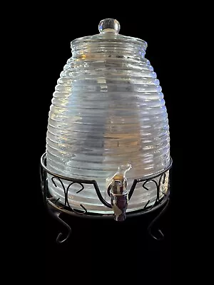Large 2.4 Gallon Bee Hive Beverage Drink Water Ice Tea Dispenser W/ Metal Stand • $18.77