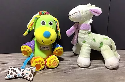 Babies Plush Soft Toys Lot 2x Lamaze Puppy Dog Hanger Baby Cuddles Gabby Giraffe • $33.57