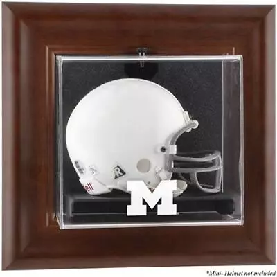 Michigan Brown Framed Wall-Mountable Mini Helmet Display Case • $79.99