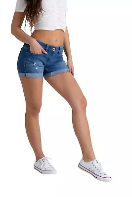 Womens Boyfriend Shorts Ladies Hot Stretch Cotton Denim Half Pant NWT Jeans • £12.25