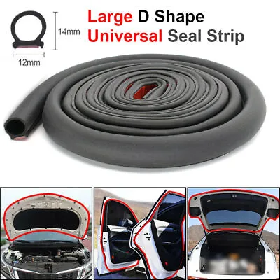 $9.95 • Buy 16.4FT D-Shape Black Rubber Strip Car Door Edge Trim Moulding Seal Weatherstrip