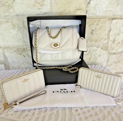 NEW COACH Pillow Madison Shoulder/X-BODY Quilting CHALK MED Bag Set OPTIONS • $274.49