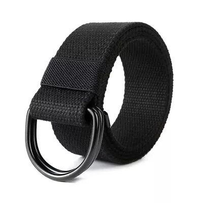 Mens Women Unisex Military Canvas Web Belt Double D-Ring Buckle Casual Waistband • $7.42
